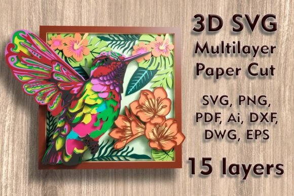 A Crafter's Review of Hummingbird 3D SVG Shadow Box Files