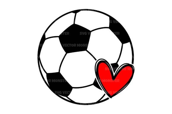 A Soccer Ball Heart SVG File for Crafters and Small Business Graphics