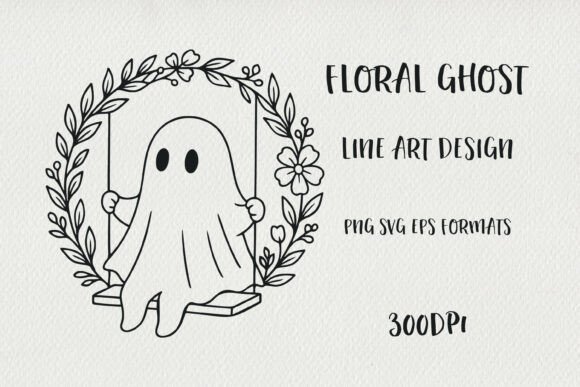 A Whimsical Floral Ghost for Creative Embroidery
