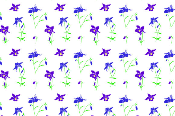 Columbine Flower Graphics for Elegant Patterns