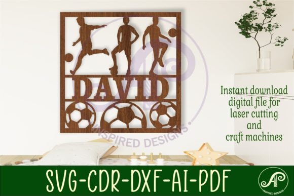 Football SVGs for Laser-Cut Soccer Name Signs