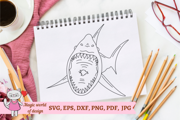 Hand Drawn Shark Svg: A Craft & Graphics Asset for Bold Designs