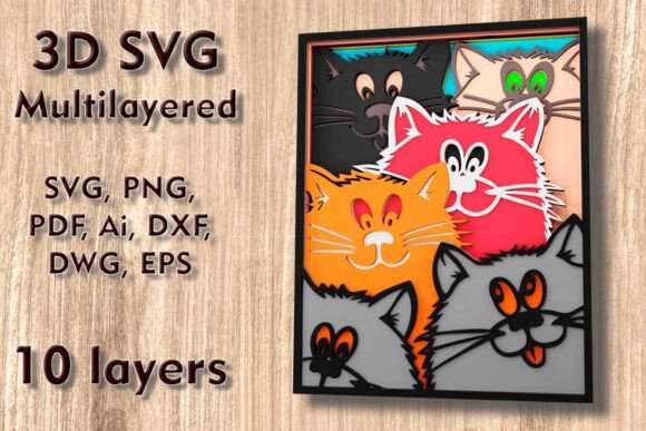 Laser Cut Cat Designs for Unique Wall Decor