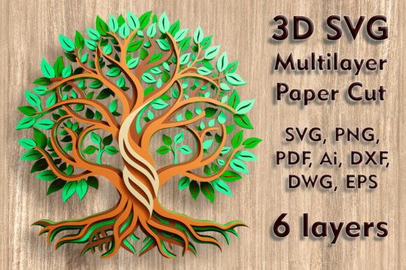 Tree of Life 3D SVG Ornaments for Paper Art